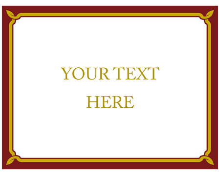 Border frame deco plaque. Vector art simple line cornerのイラスト素材