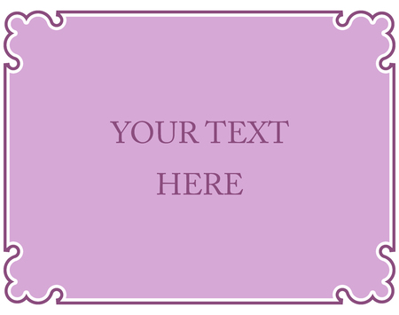 Pink purple border frame deco vector art simple line cornerのイラスト素材