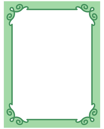 Green border frame deco vector art simple line cornerのイラスト素材