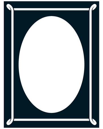 Oval border photo frame deco. Vector simple vertical line signboardのイラスト素材