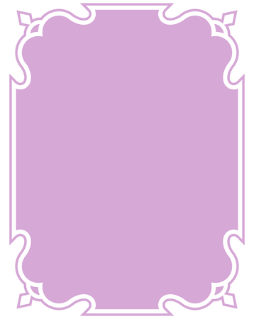 Pink purple border frame deco vector art simple line cornerのイラスト素材