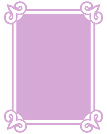 Pink purple border frame deco vector art simple line cornerのイラスト素材