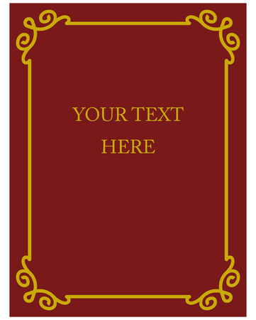 Border frame deco plaque. Vector art simple line cornerのイラスト素材