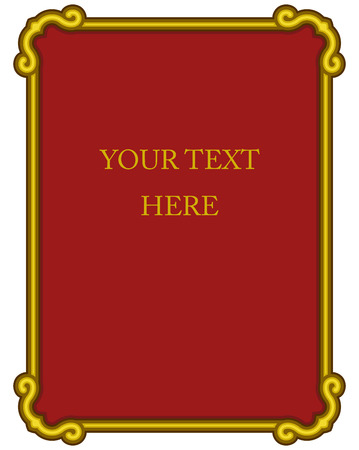 Border frame deco plaque. Vector art simple line cornerのイラスト素材