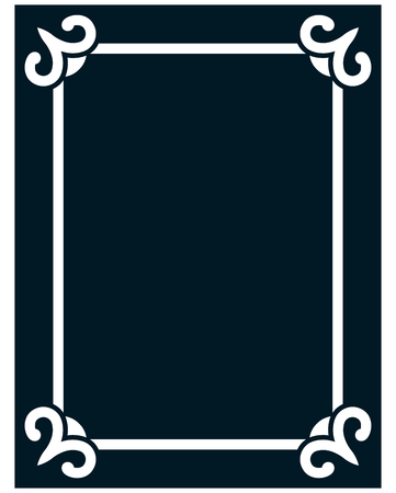 Border frame deco vertical vector art simple line cornerのイラスト素材