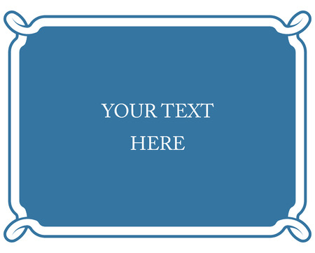 Blue border frame deco vector label simple line cornerのイラスト素材