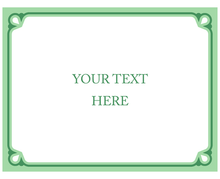 Green border frame deco vector art simple line cornerのイラスト素材