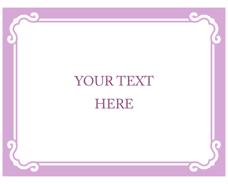 Pink purple border frame deco vector art simple line cornerのイラスト素材