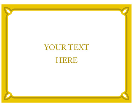 Yellow gold border frame deco vector art simple line cornerのイラスト素材