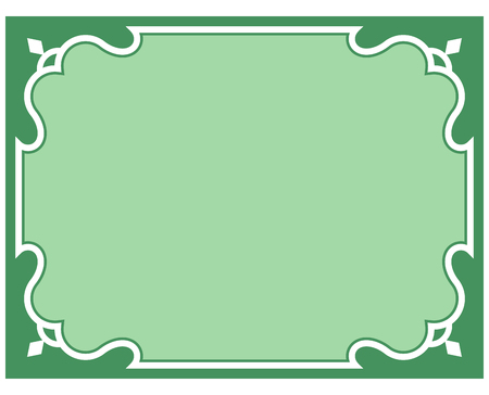 Green border frame deco vector art simple line cornerのイラスト素材