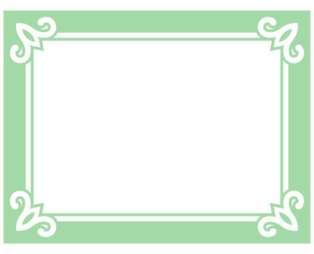 Green border frame deco vector art simple line cornerのイラスト素材