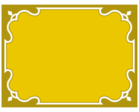 Yellow gold border frame deco vector art simple line cornerのイラスト素材