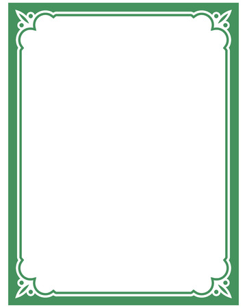 Green border frame deco vector art simple line cornerのイラスト素材