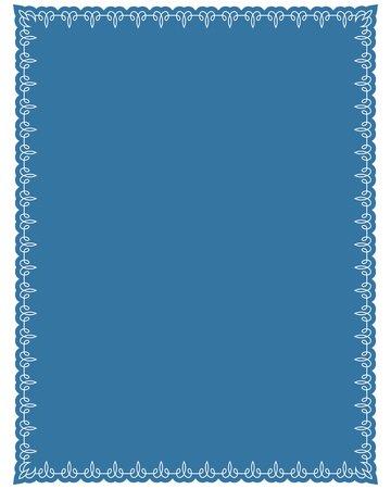 Blue border frame deco vector label simple line cornerのイラスト素材