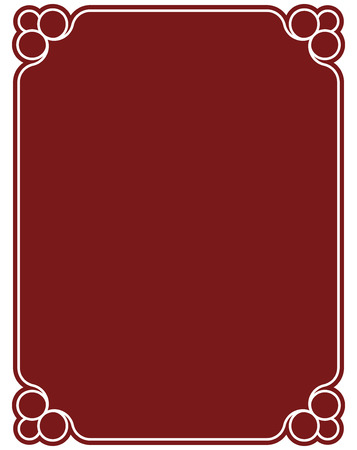 Border frame red deco plaque. Vector art simple line cornerのイラスト素材