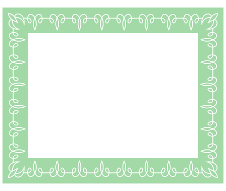 Green border frame deco vector art simple line cornerのイラスト素材