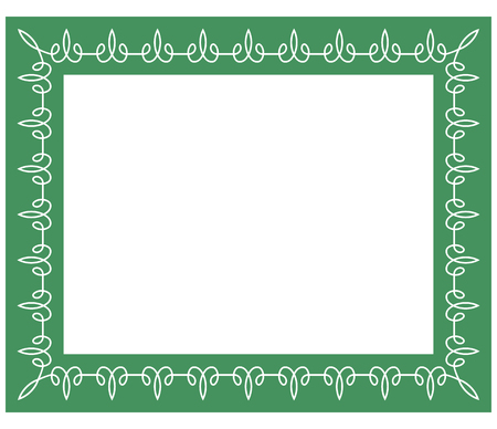 Green border frame deco vector art simple line cornerのイラスト素材