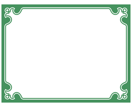 Green border frame deco vector art simple line cornerのイラスト素材