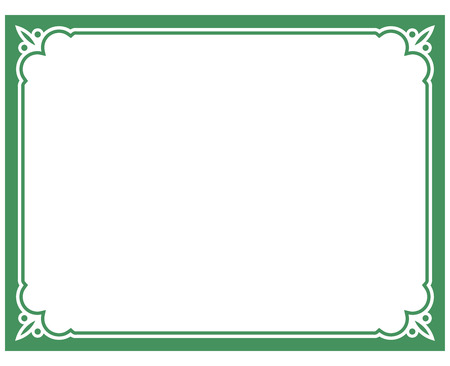 Green border frame deco vector art simple line cornerのイラスト素材