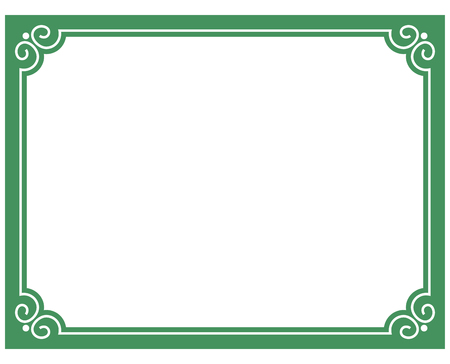 Green border frame deco vector art simple line cornerのイラスト素材