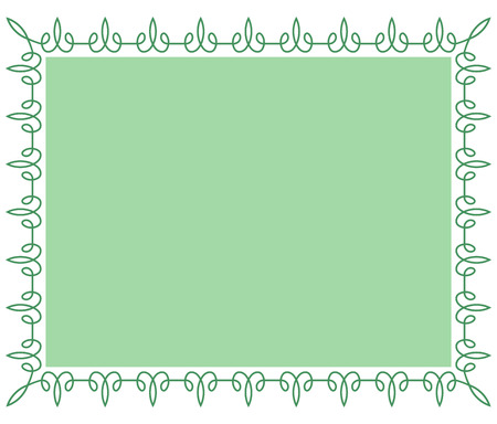 Green border frame deco vector art simple line cornerのイラスト素材