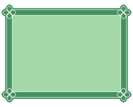 Green border frame deco vector art simple line cornerのイラスト素材