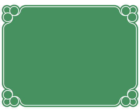 Green border frame deco vector art simple line cornerのイラスト素材