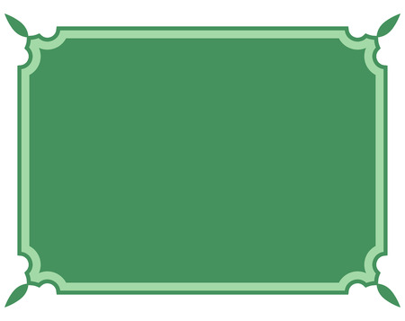 Green border frame deco vector art simple line cornerのイラスト素材