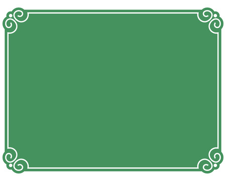 Green border frame deco vector art simple line cornerのイラスト素材