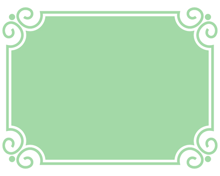Green border frame deco vector art simple line cornerのイラスト素材