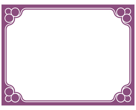 Pink purple border frame deco vector art simple line cornerのイラスト素材