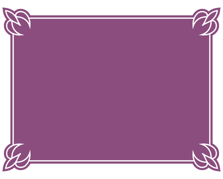 Pink purple border frame deco vector art simple line cornerのイラスト素材