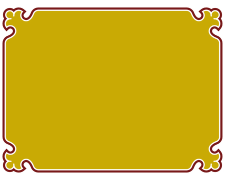 Yellow gold border frame deco vector art simple line cornerのイラスト素材