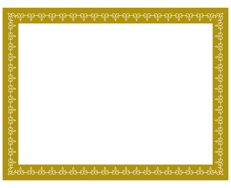 Yellow gold border frame deco vector art simple line cornerのイラスト素材