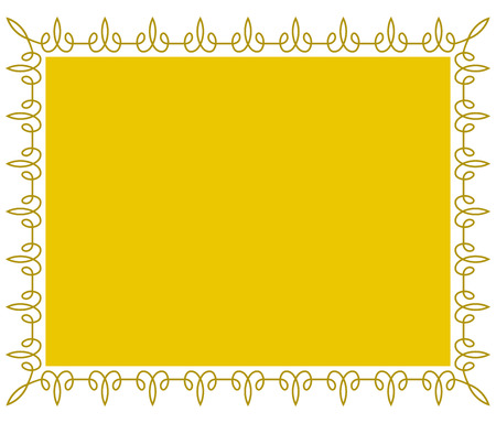 Yellow gold border frame deco vector art simple line cornerのイラスト素材