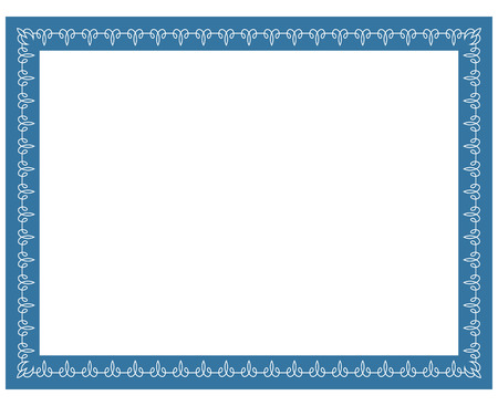 Blue border frame deco vector label simple line cornerのイラスト素材