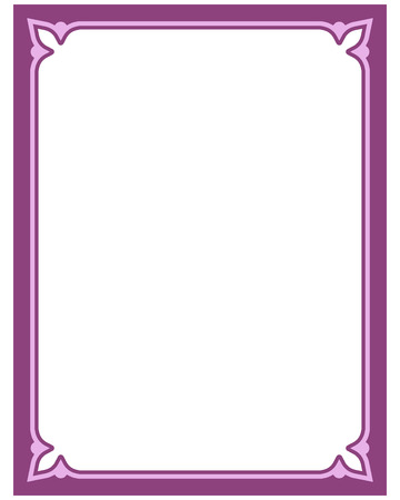 Pink purple border frame deco vector art simple line cornerのイラスト素材
