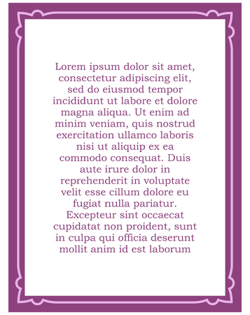 Pink purple border frame deco vector art simple line cornerのイラスト素材