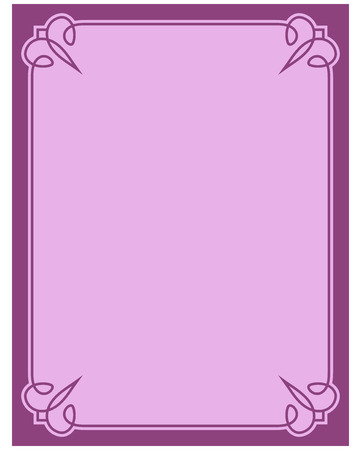 Pink purple border frame deco vector art simple line cornerのイラスト素材