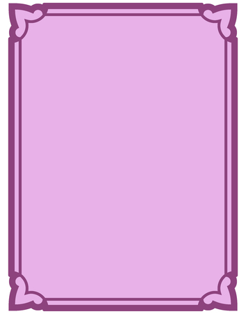 Pink purple border frame deco vector art simple line cornerのイラスト素材