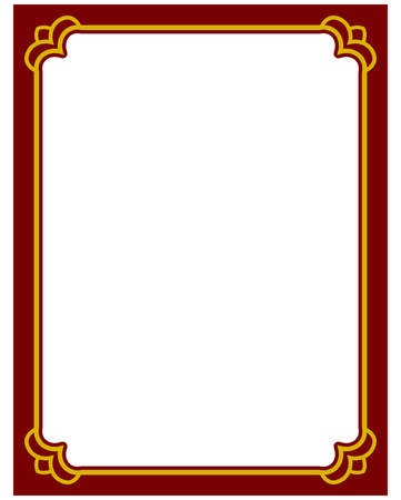 Border frame deco plaque. Vector art simple line cornerのイラスト素材