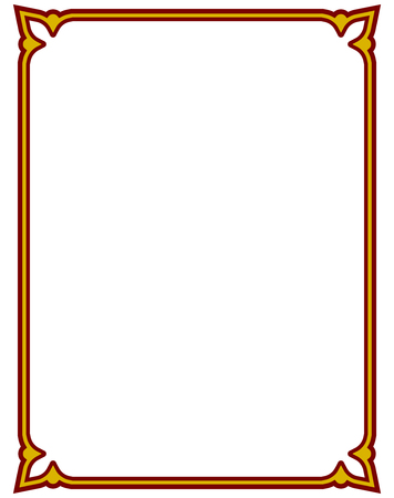 Border frame deco plaque. Vector art simple line cornerのイラスト素材