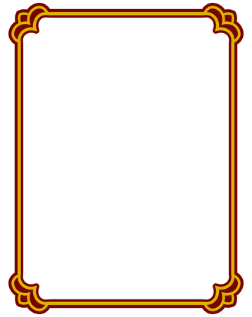 Border frame deco plaque. Vector art simple line cornerのイラスト素材