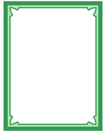 Green border frame deco vector art simple line cornerのイラスト素材