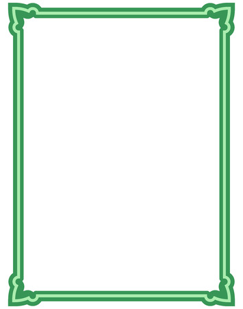 Green border frame deco vector art simple line cornerのイラスト素材
