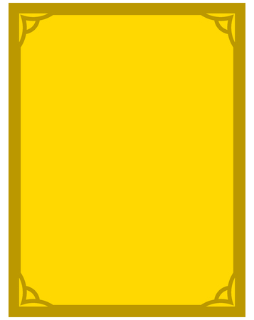 Yellow gold border frame deco vector art simple line cornerのイラスト素材