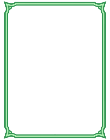Green border frame deco vector art simple line cornerのイラスト素材