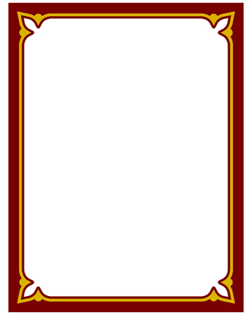 Border frame deco plaque. Vector art simple line cornerのイラスト素材