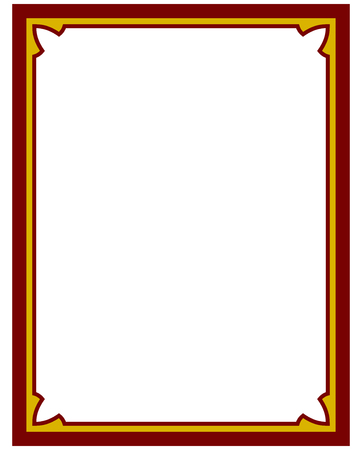 Border frame deco plaque. Vector art simple line cornerのイラスト素材