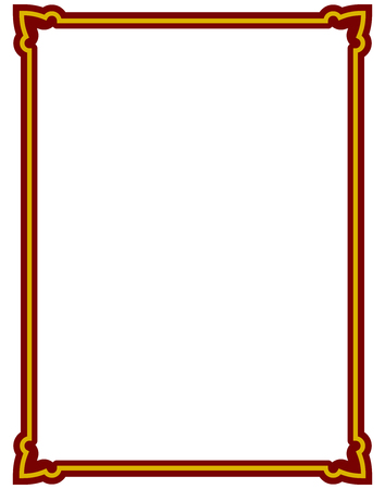 Border frame deco plaque. Vector art simple line cornerのイラスト素材